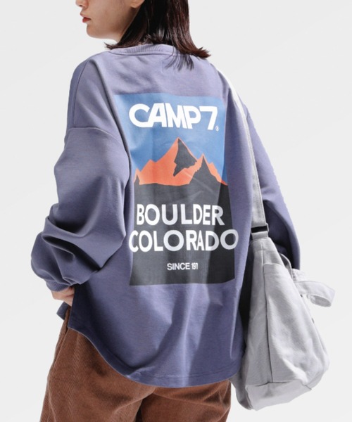 CAMP7（キャンプセブン）の「【CAMP7】バックスクエアロゴロンＴ（Tシャツ/カットソー・レディース・ホワイト/ブラック/パープル・L/M）」の3枚目の写真