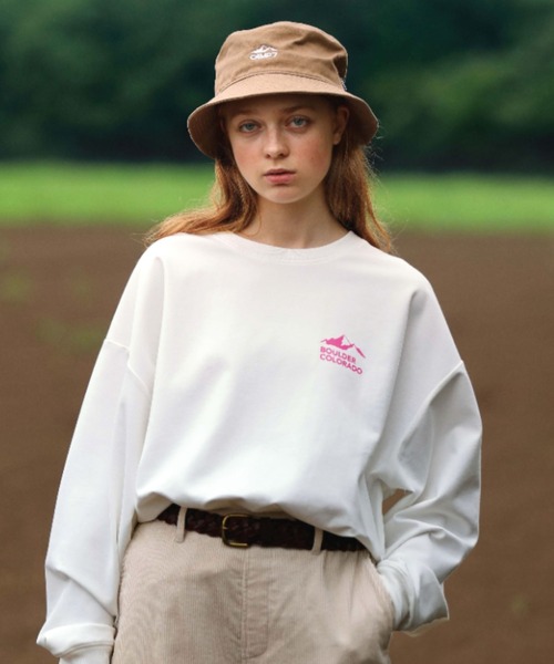 CAMP7（キャンプセブン）の「【CAMP7】バックスクエアロゴロンＴ（Tシャツ/カットソー・レディース・ホワイト/ブラック/パープル・L/M）」の2枚目の写真