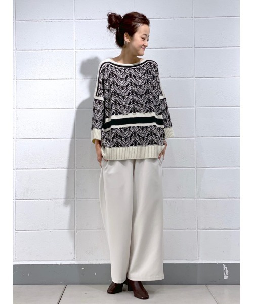 BEARDSLEY（ビアズリー）の「ウエストリブ裏起毛パンツ（その他パンツ・レディース・アイボリー/ブラック/グレー・0/1/2）」の15枚目の写真