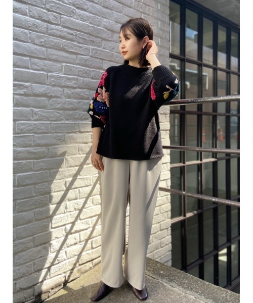 BEARDSLEY（ビアズリー）の「ウエストリブ裏起毛パンツ（その他パンツ・レディース・アイボリー/ブラック/グレー・0/1/2）」の17枚目の写真