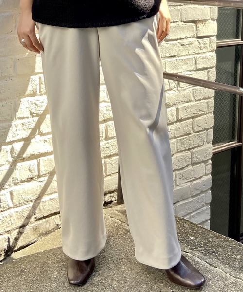 BEARDSLEY（ビアズリー）の「ウエストリブ裏起毛パンツ（その他パンツ・レディース・アイボリー/ブラック/グレー・0/1/2）」の18枚目の写真