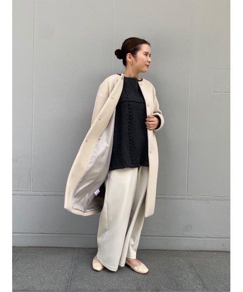 BEARDSLEY（ビアズリー）の「ウエストリブ裏起毛パンツ（その他パンツ・レディース・アイボリー/ブラック/グレー・0/1/2）」の22枚目の写真