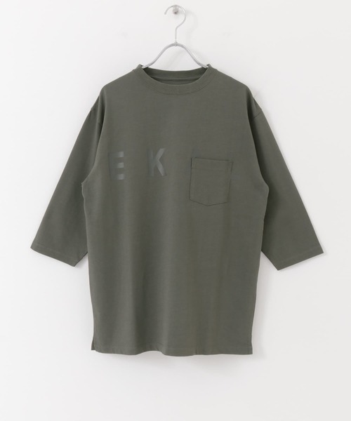 EKAL（エカル）の「EKAL　ロゴ8分袖Tシャツ（Tシャツ/カットソー・メンズ・チャコールグレー/グリーン・MEDIUM/LARGE）」の19枚目の写真