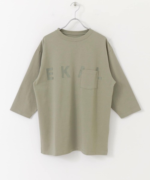 EKAL（エカル）の「EKAL　ロゴ8分袖Tシャツ（Tシャツ/カットソー・メンズ・チャコールグレー/グリーン・MEDIUM/LARGE）」の20枚目の写真