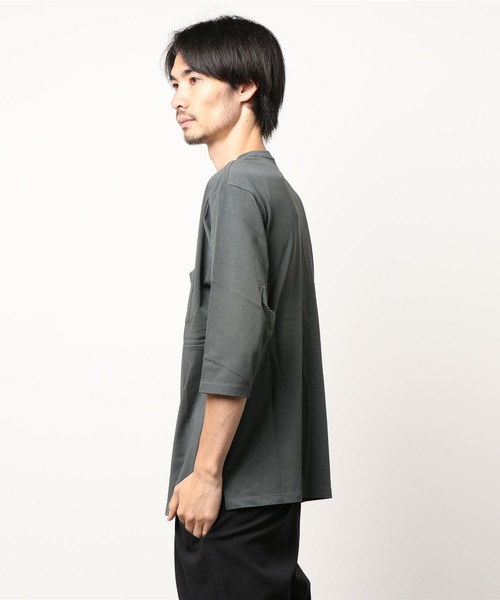 EKAL（エカル）の「EKAL　ロゴ8分袖Tシャツ（Tシャツ/カットソー・メンズ・チャコールグレー/グリーン・MEDIUM/LARGE）」の13枚目の写真