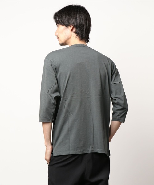 EKAL（エカル）の「EKAL　ロゴ8分袖Tシャツ（Tシャツ/カットソー・メンズ・チャコールグレー/グリーン・MEDIUM/LARGE）」の6枚目の写真
