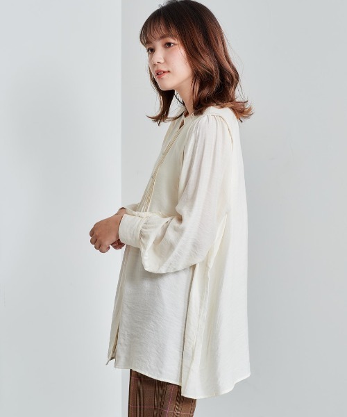 cepo(セポ)の「2WAYピンタックブラウス(シャツ/ブラウス・レディース・ブラック/グレー/オフホワイト・M)」の14枚目の写真