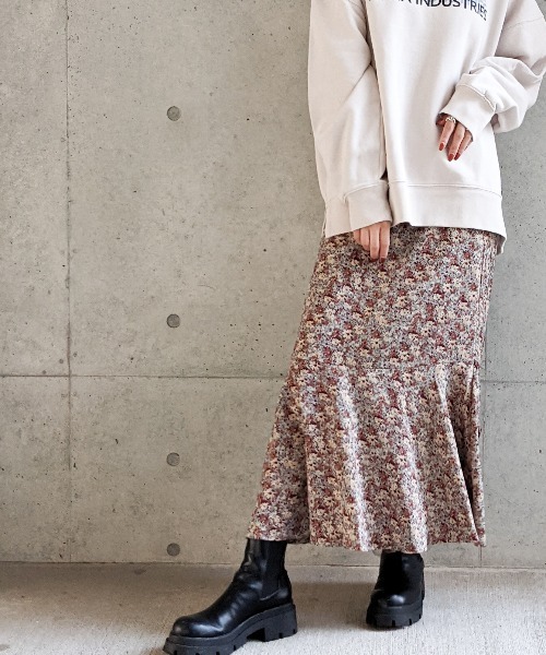 Per sist ence（パーシエンス）の「Per sist ence/パーシエンス　 フラワープリント 切替マーメイドスカート（スカート・レディース・ベージュ系その他/ブラック/ベージュ/ブラウン/グリーン系その他・FREE）」の9枚目の写真