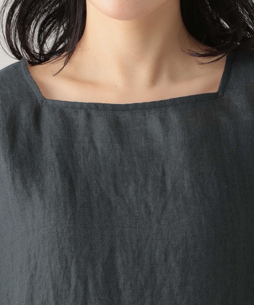 studio CLIP（スタディオクリップ）の「《Natural by studio CLIP》リネンコットン切り替えワンピース（ワンピース・レディース・スモーク/レッド・FREE）」の14枚目の写真