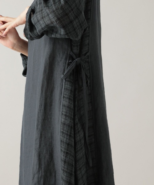 studio CLIP（スタディオクリップ）の「《Natural by studio CLIP》リネンコットン切り替えワンピース（ワンピース・レディース・スモーク/レッド・FREE）」の13枚目の写真