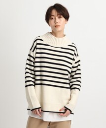 INDIVI | 【otonaMUSE 12月号掲載商品　佐田真由美さん着用】カシミヤ混ハイネックニットプルオーバー(ニット/セーター)