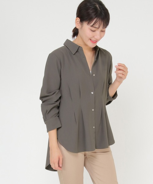 ikka(イッカ)の「ウエストタックブラウス(シャツ/ブラウス・レディース・チャコールグレー/キャメル・M/L)」の19枚目の写真