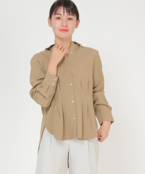 ikka(イッカ)の「ウエストタックブラウス(シャツ/ブラウス・レディース・チャコールグレー/キャメル・M/L)」の20枚目の写真