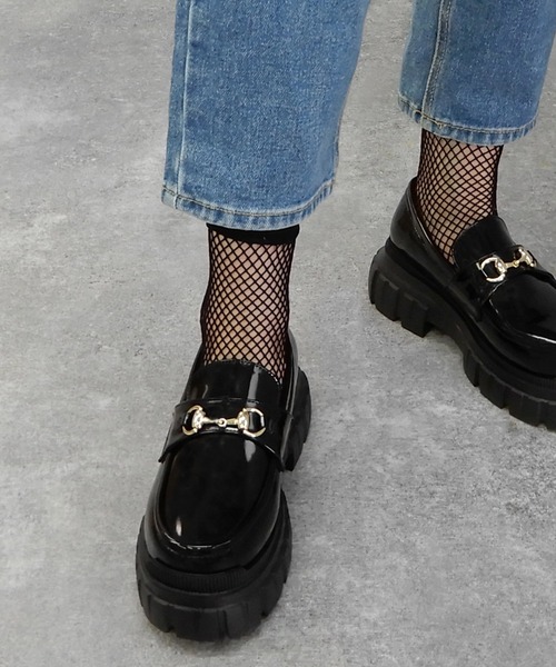 minia(ミニア)の「トラックソールビットローファー ◆(ローファー・レディース・ブラック/アイボリー・37/39/36/38/35)」の2枚目の写真