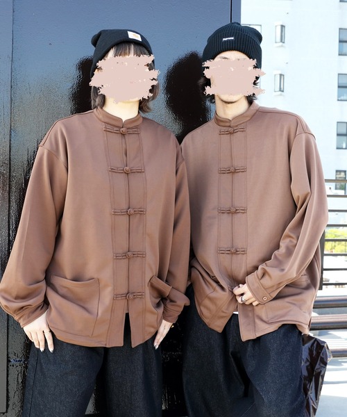 8(eight)(エイト)の「ビッグチャイナシャツ(シャツ/ブラウス・メンズ・ブルー系その他/モカ/ブラック・MEDIUM/LARGE)」の1枚目の写真