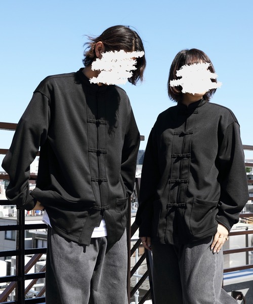 8(eight)(エイト)の「ビッグチャイナシャツ(シャツ/ブラウス・メンズ・ブルー系その他/モカ/ブラック・MEDIUM/LARGE)」の4枚目の写真