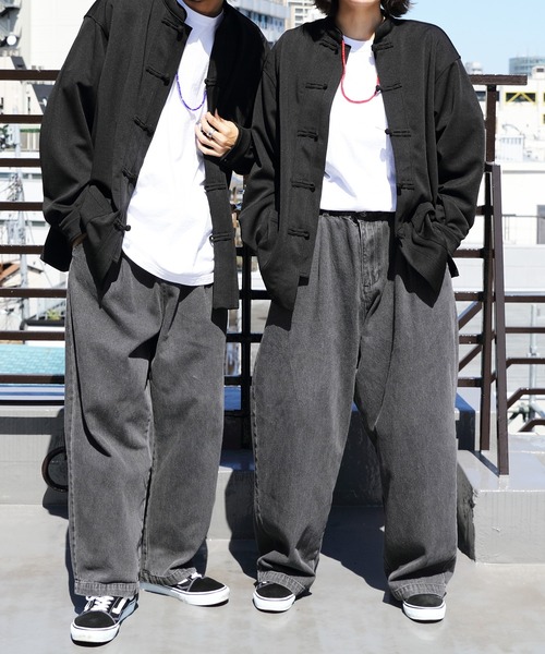 8(eight)(エイト)の「ビッグチャイナシャツ(シャツ/ブラウス・メンズ・ブルー系その他/モカ/ブラック・MEDIUM/LARGE)」の7枚目の写真