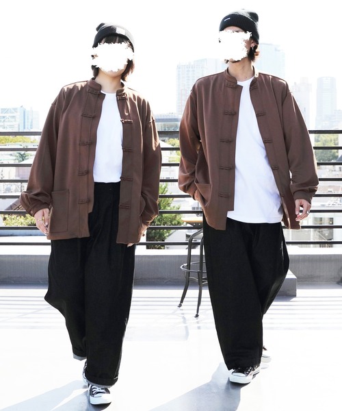 8(eight)(エイト)の「ビッグチャイナシャツ(シャツ/ブラウス・メンズ・ブルー系その他/モカ/ブラック・MEDIUM/LARGE)」の19枚目の写真