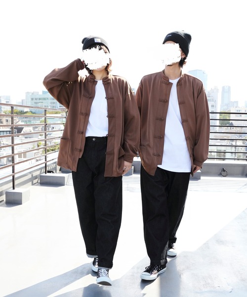 8(eight)(エイト)の「ビッグチャイナシャツ(シャツ/ブラウス・メンズ・ブルー系その他/モカ/ブラック・MEDIUM/LARGE)」の20枚目の写真