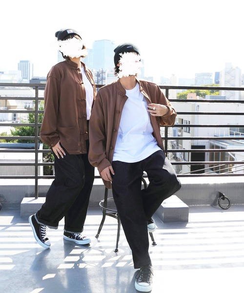 8(eight)(エイト)の「ビッグチャイナシャツ(シャツ/ブラウス・メンズ・ブルー系その他/モカ/ブラック・MEDIUM/LARGE)」の22枚目の写真