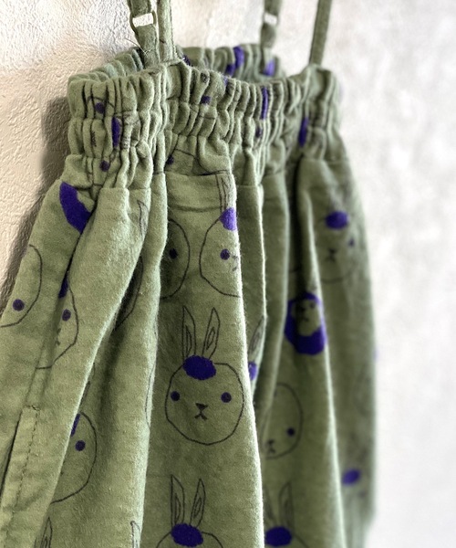 HOGAN RANCH WEAR(ホーガンランチウエア)の「ソウガラコットンネルサルエルサロペット(kids/XS・S・M)(サロペット/オーバーオール・キッズ・ブラウン/ライトグリーン・M/S/XS)」の4枚目の写真