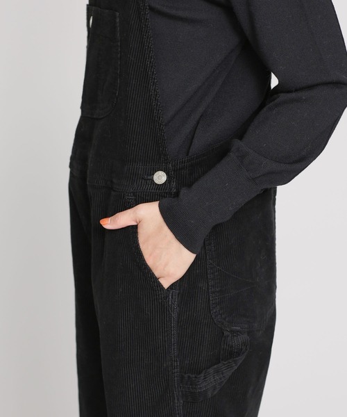 SOMETHING（サムシング）の「SOMETHING/CORDUROY WORK ALL（サロペット/オーバーオール・レディース・チャコール/ブラック・S）」の5枚目の写真