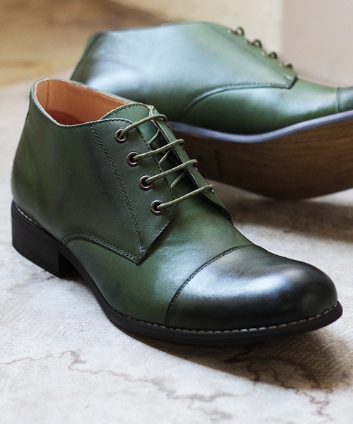 DEDESKEN（デデスケン）の「DEDESKEN / [日本製本革]履いた時のシルエットがきれいなストレートチップレースアップブーツ (10562)（ブーツ・メンズ・ネイビー/ブラウン/レッド/グリーン/キャメル・40/41/42/43/44）」の3枚目の写真