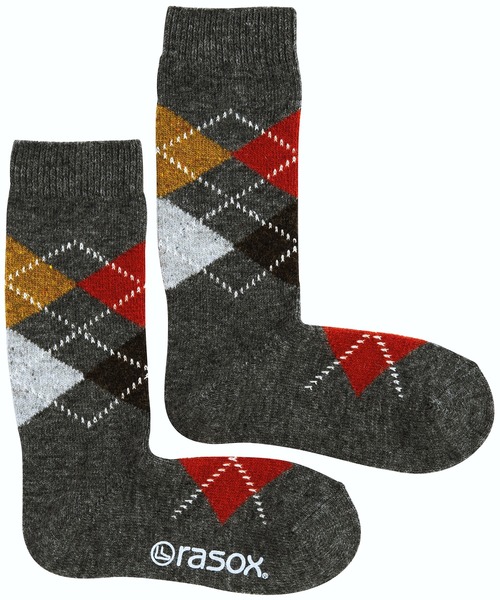 rasox（ラソックス）の「rasox（ラソックス）/アーガイル・ウール ソックス　靴下 ルームソックス（ソックス/靴下・レディース・ライトブラウン/ベージュ/チャコールグレー/ネイビー・SMALL/MEDIUM/LARGE）」の8枚目の写真