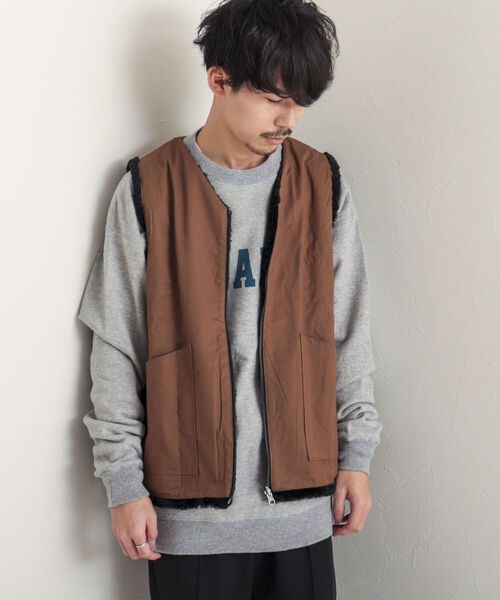 【GLOSTER/グロスター】ボアリバーシブルライナーベスト ボアベスト