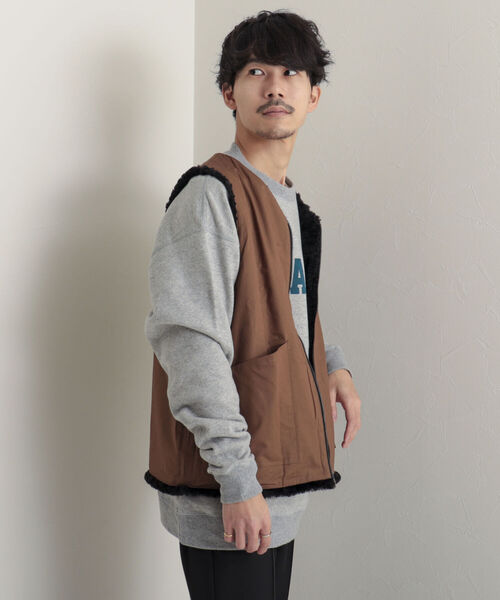 【GLOSTER/グロスター】ボアリバーシブルライナーベスト ボアベスト