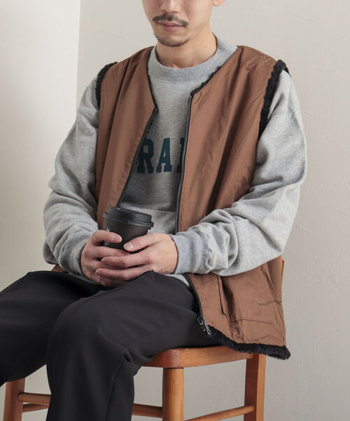 【GLOSTER/グロスター】ボアリバーシブルライナーベスト ボアベスト