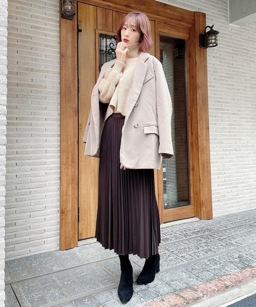 Voyage titty&Co.PETIT(ボヤージュティティアンドコープチ)の「【Voyage titty&Co. PETIT】プリーツミディスカート(スカート・レディース・ブラウン/ブラック・FREE)」の1枚目の写真