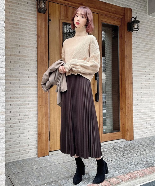 Voyage titty&Co.PETIT(ボヤージュティティアンドコープチ)の「【Voyage titty&Co. PETIT】プリーツミディスカート(スカート・レディース・ブラウン/ブラック・FREE)」の5枚目の写真