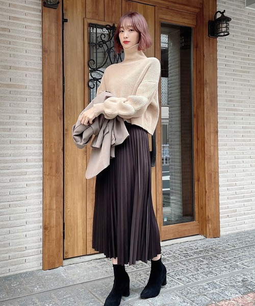 Voyage titty&Co.PETIT(ボヤージュティティアンドコープチ)の「【Voyage titty&Co. PETIT】プリーツミディスカート(スカート・レディース・ブラウン/ブラック・FREE)」の3枚目の写真