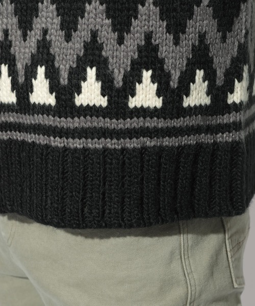 BAYFLOW（ベイフロー）の「WEB限定 カウチンニットカーデ（カーディガン/ボレロ・メンズ・ブルー/ブラック・MEDIUM/LARGE）」の4枚目の写真
