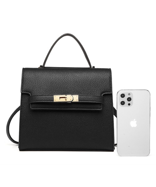 GUSCIO(グッシオ)の「【グッシオベーシック】エレガンスハンドバッグ カギ付きベルト 2WAYショルダー(ショルダーバッグ・レディース・ブラック/ベージュ/エメラルドブルー/ホワイト・FREE)」の16枚目の写真
