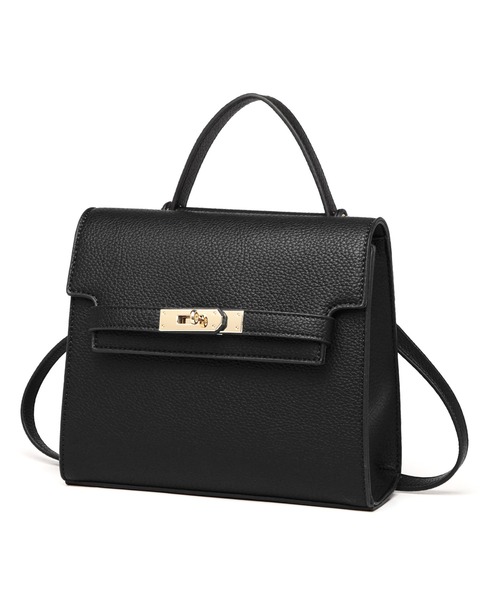 GUSCIO(グッシオ)の「【グッシオベーシック】エレガンスハンドバッグ カギ付きベルト 2WAYショルダー(ショルダーバッグ・レディース・ブラック/ベージュ/エメラルドブルー/ホワイト・FREE)」の7枚目の写真
