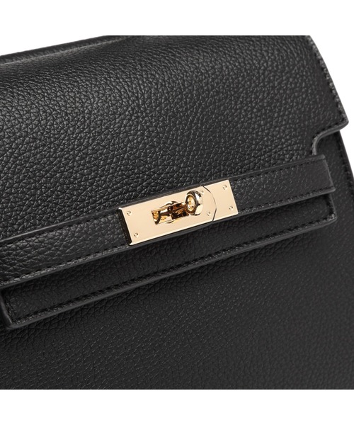 GUSCIO(グッシオ)の「【グッシオベーシック】エレガンスハンドバッグ カギ付きベルト 2WAYショルダー(ショルダーバッグ・レディース・ブラック/ベージュ/エメラルドブルー/ホワイト・FREE)」の5枚目の写真