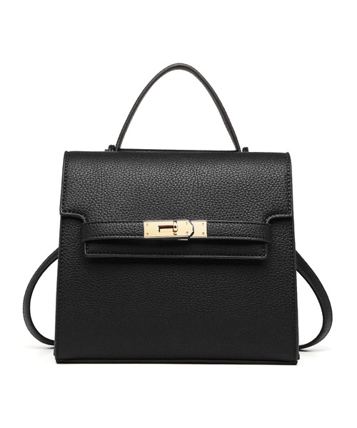 GUSCIO(グッシオ)の「【グッシオベーシック】エレガンスハンドバッグ カギ付きベルト 2WAYショルダー(ショルダーバッグ・レディース・ブラック/ベージュ/エメラルドブルー/ホワイト・FREE)」の17枚目の写真