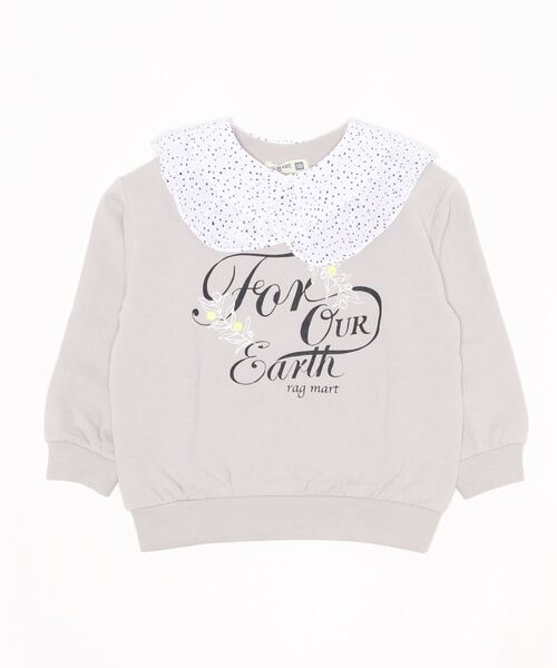 RAGMART（ラグマート）の「付け襟つきミニ裏毛トレーナー（スウェット・キッズ・ネイビー/ベージュ・120cm/130cm/110cm/100cm）」の6枚目の写真