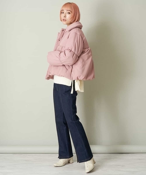 A de a.v.v（アードアー・ヴェ・ヴェ）の「中綿ボリュームショートブルゾン（ブルゾン・レディース・ピンク/ブラック/ホワイト・38/36）」の14枚目の写真