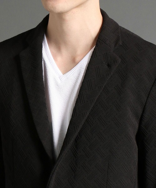 HIDEAWAYS NICOLE(ハイダウェイニコル)の「ブリスタージャカードジャケット(テーラードジャケット・メンズ・ネイビー/ブラック・MEDIUM/LARGE/X-LARGE)」の13枚目の写真