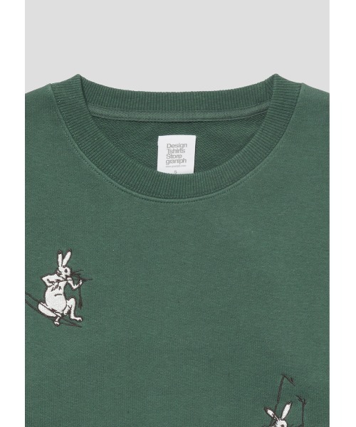 Design Tshirts Store graniph（デザイン　ティーシャツ　ストア　グラニフ）の「弓矢(鳥獣戯画)｜リサイクルコットンスウェット（スウェット・メンズ・カーキ・LARGE/MEDIUM/SMALL/X-LARGE）」の7枚目の写真