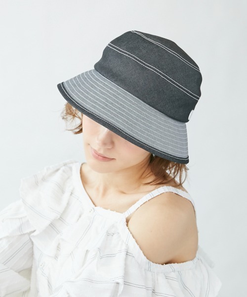 Chapeau d' O(シャポードオー)の「Chapeau d' O Denim Cloche(ハット・レディース・ライトベージュ/ブラック/ブルー・L(59cm)/M/57.5cm/S(56cm))」の7枚目の写真