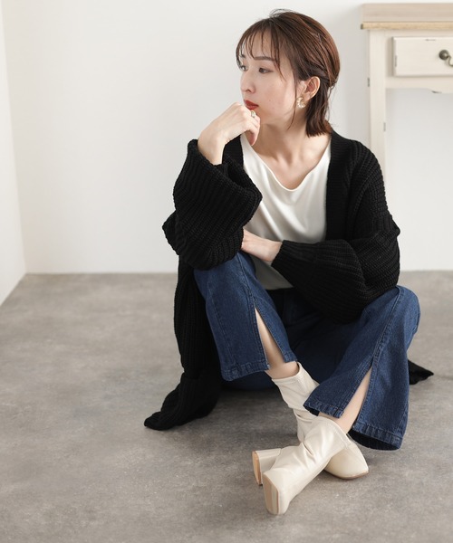 カーディガン ビックシルエットボリュームスリーブカーディガン レディース ElegChic カーディガン ビックシルエットボリュームスリーブ
