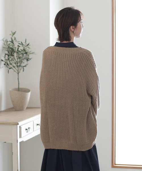 ElegChic(エレグシック)の「ビックシルエットボリュームスリーブカーディガン(カーディガン/ボレロ・レディース・モカ/ブラック・L/XXL/4L)」の9枚目の写真