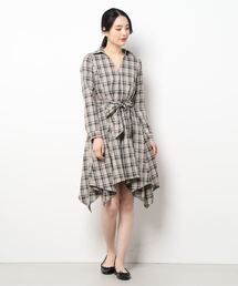 イレヘムチェックシャツワンピース