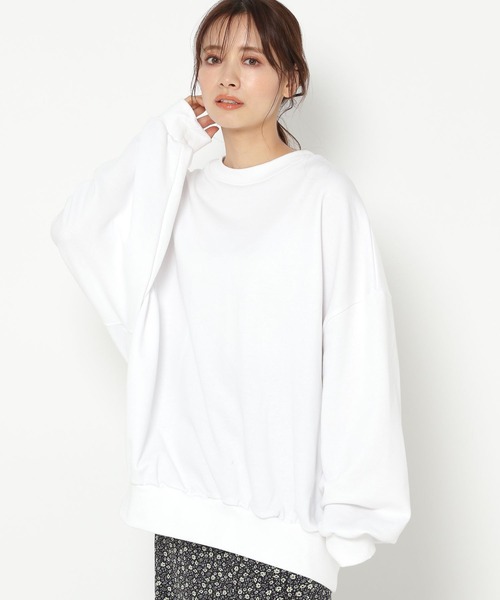 mysty woman(ミスティウーマン)の「【WEB限定】バックロゴBIGスウェット 274591(スウェット・レディース・オフホワイト/杢グレー/グリーン/ネイビー・FREE)」の22枚目の写真
