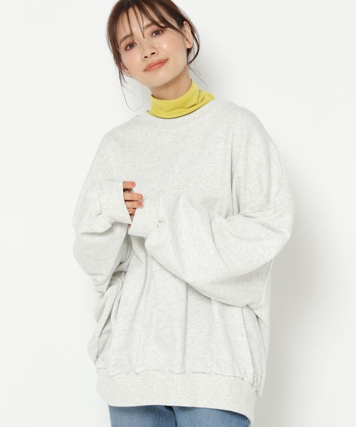 mysty woman(ミスティウーマン)の「【WEB限定】バックロゴBIGスウェット 274591(スウェット・レディース・オフホワイト/杢グレー/グリーン/ネイビー・FREE)」の14枚目の写真