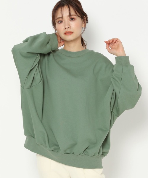 mysty woman(ミスティウーマン)の「【WEB限定】バックロゴBIGスウェット 274591(スウェット・レディース・オフホワイト/杢グレー/グリーン/ネイビー・FREE)」の20枚目の写真
